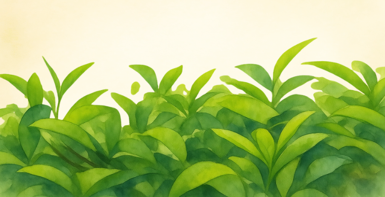 Campo de hojas de té verde, la planta Camellia sinensis